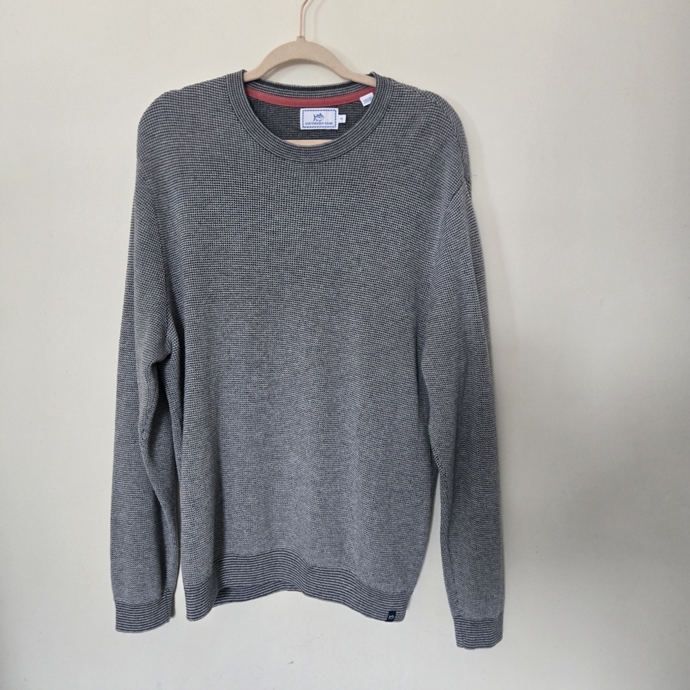 Southern Tide Mens Cable Knit Crew Neck Sweater Cotton Blend Minimalist Size XL